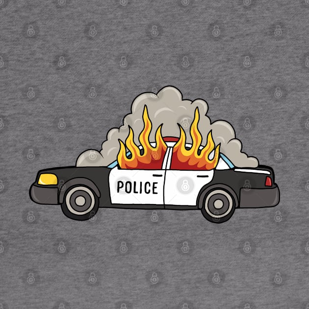 Burning cop car by valentinahramov